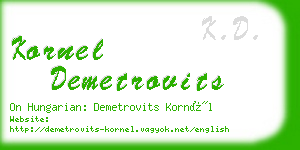 kornel demetrovits business card